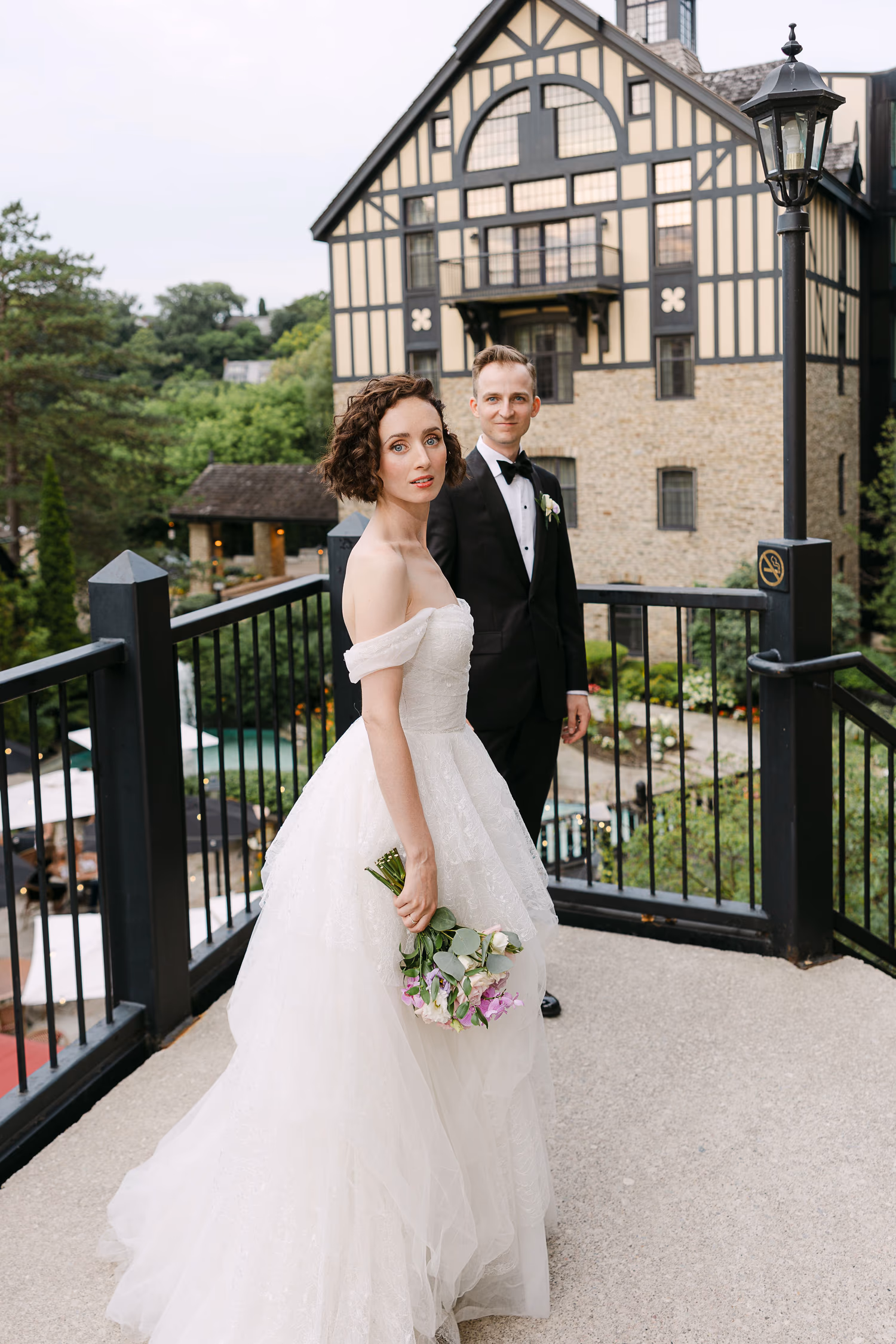 Classic Old Mill wedding photo of a couple