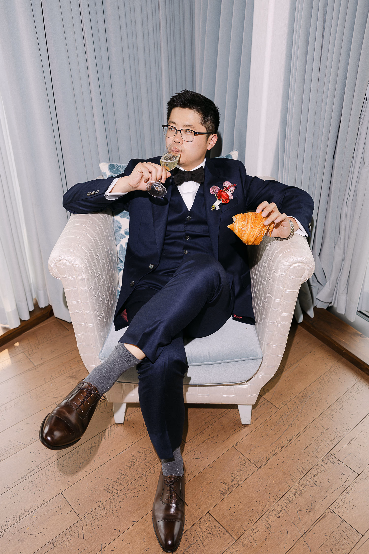 Magazine-inspired portrait of a groom