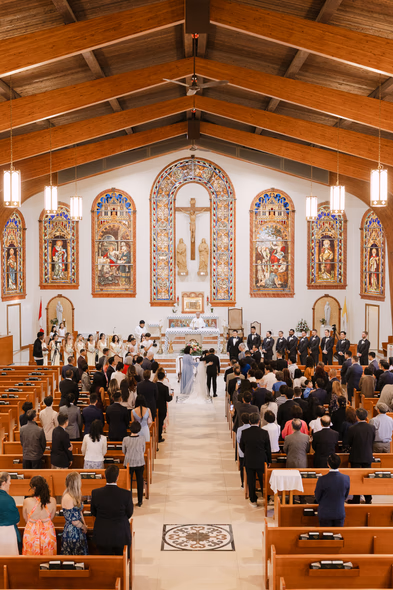 Classic wedding photography at church