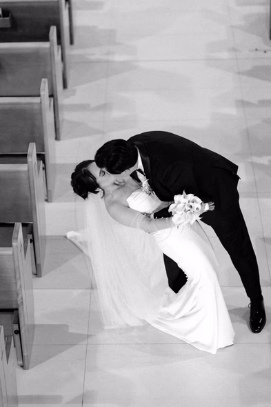 first kiss at the church