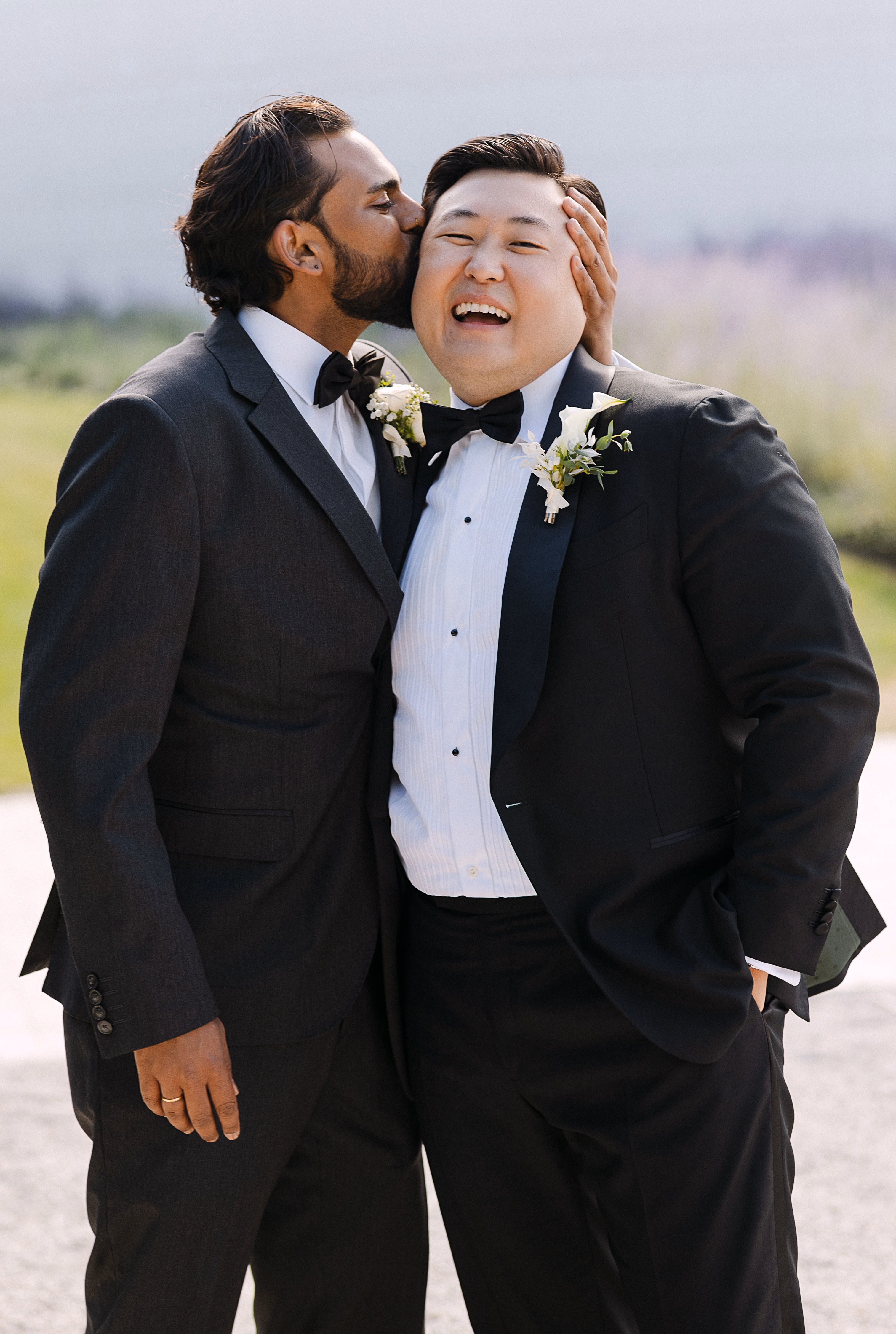 portrait of the groom with best friend at Aga Khan