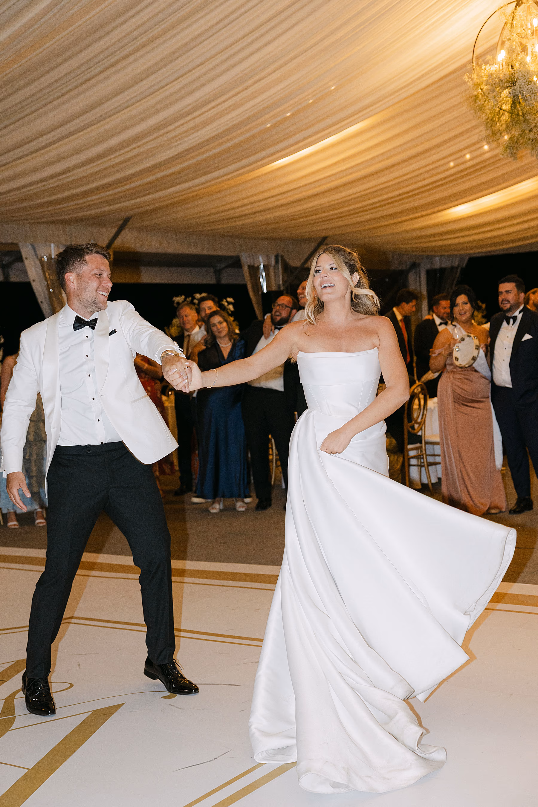 first dance at Chateau des Charmes wedding reception