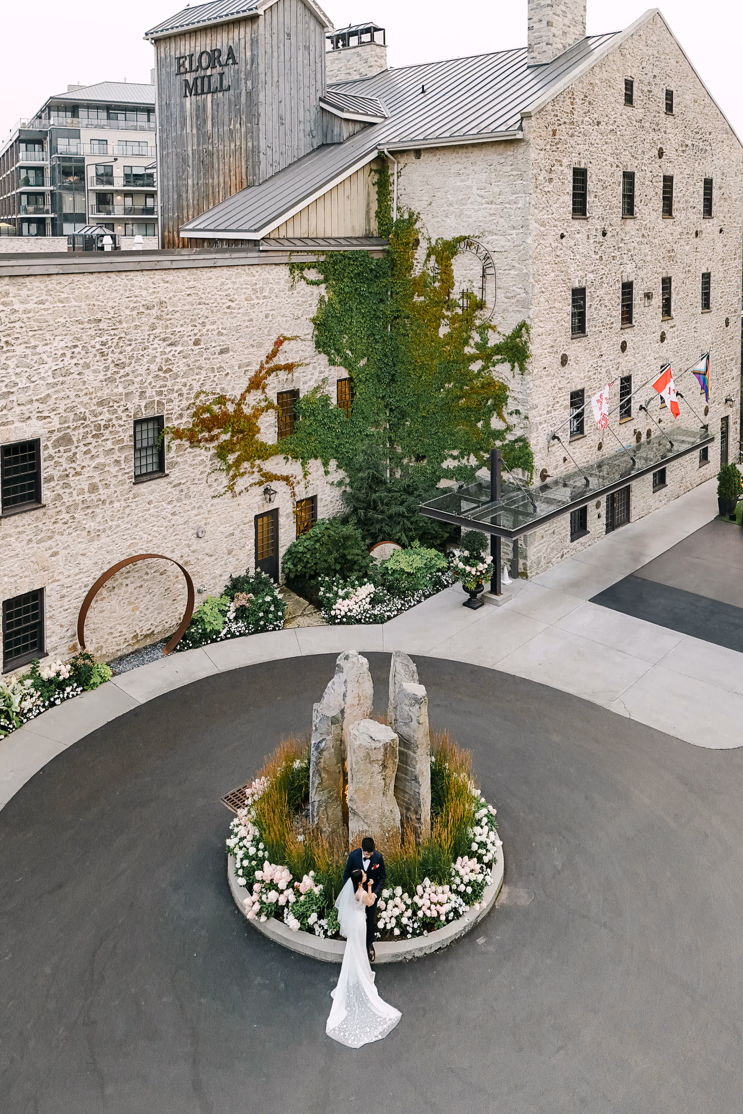 Drone photograph at Elora Mills
