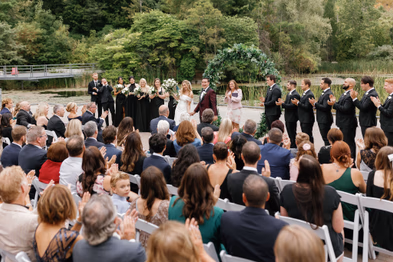 wedding ceremony at Evergreen Brickworks
