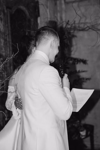 Wedding at George restaurant Toronto groom speaking