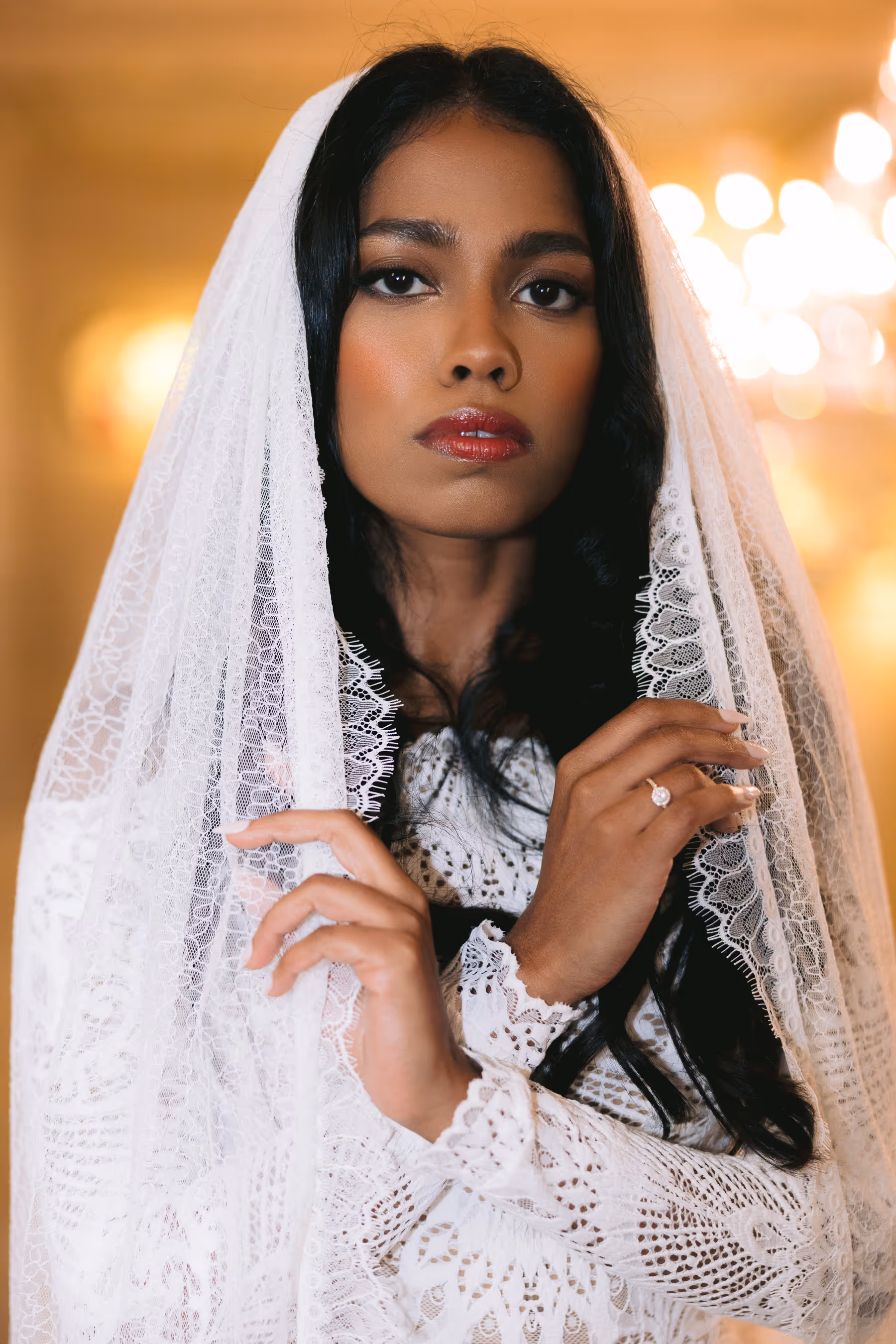 Elegant bridal portrait at One King West hotel