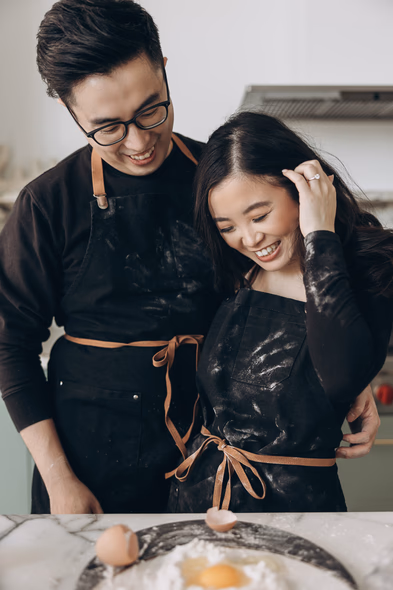 themed cooking engagement shoots