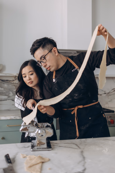 funny cooking engagement photo idea