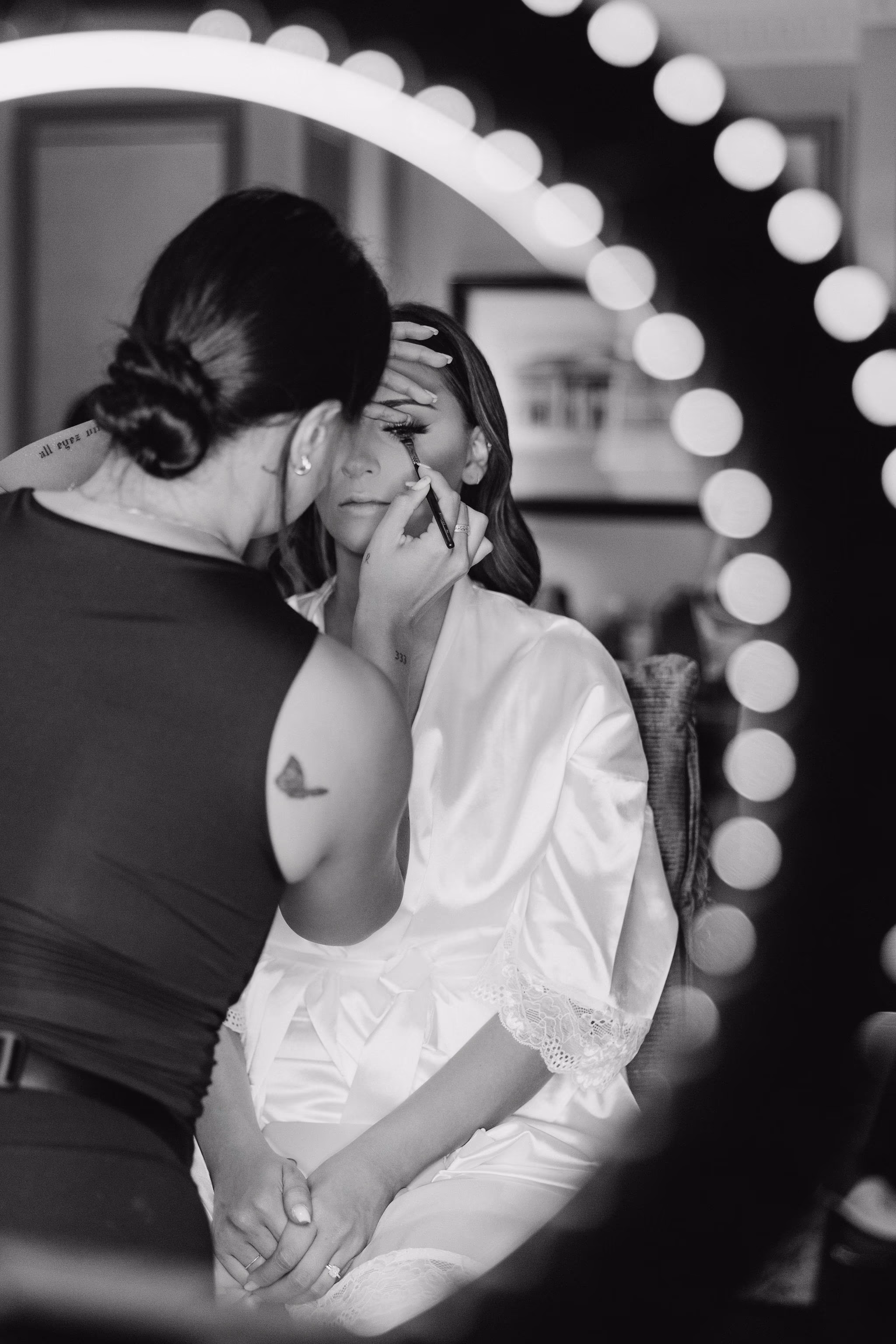 hotel bridal window portrait