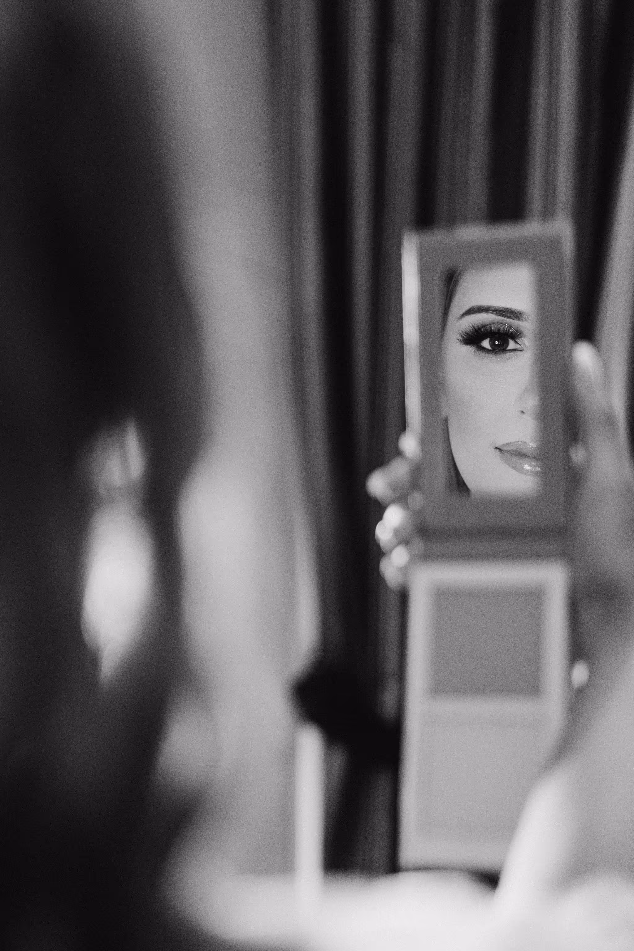 hotel wedding getting ready mirror