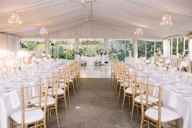 harding waterfront estate reception tent