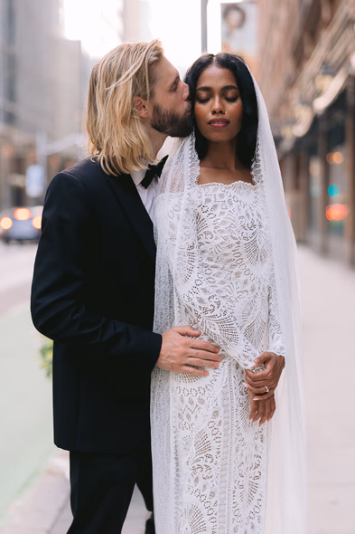 downtown wedding photo