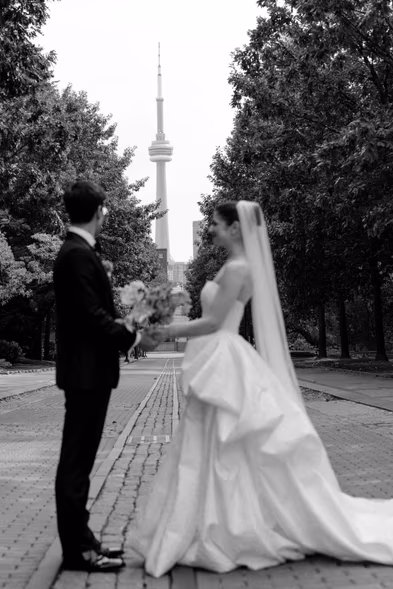 Intimate wedding moment at UofT