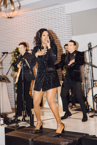 Live band performing at Lido House wedding reception