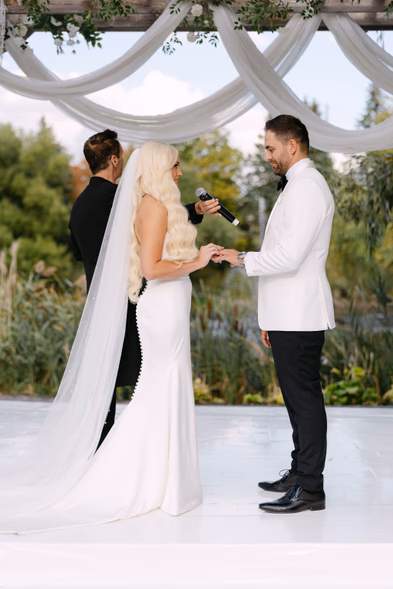 bride and groom walking at The Arlington Estate Vaughan Ontario — Astora Studio