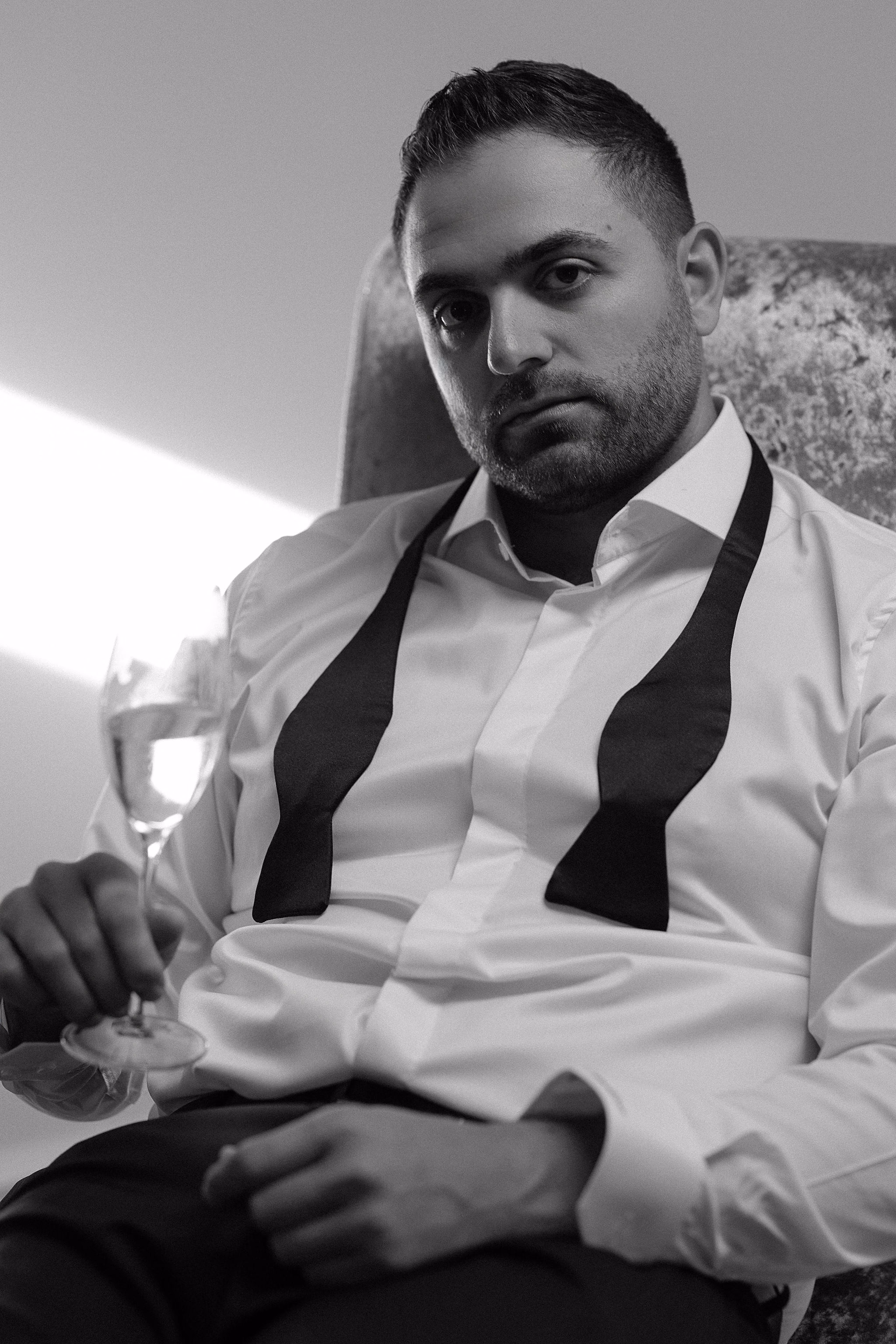 elegant portrait of the groom