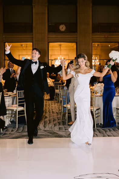 Newlyweds celebrating at One King West