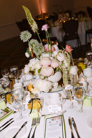reception table decor floral centerpiece elegant wedding Imperial Ballroom