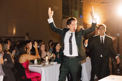 ricardas wedding guests cheering moment