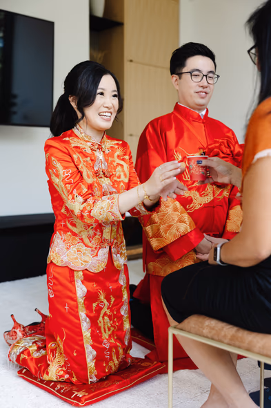 bride and groom tea ceremony