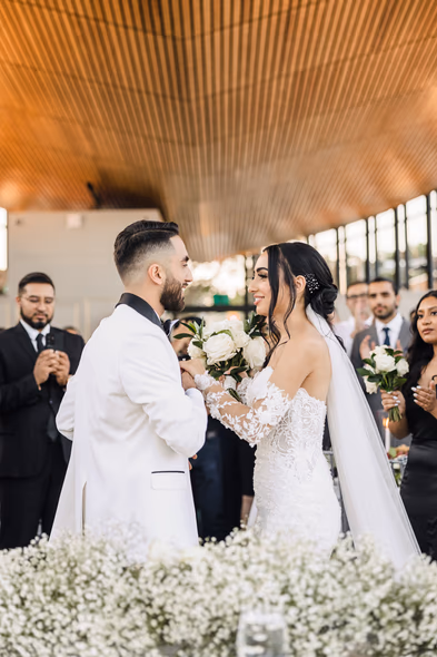 Wedding photo at Spencer’s at the Waterfront