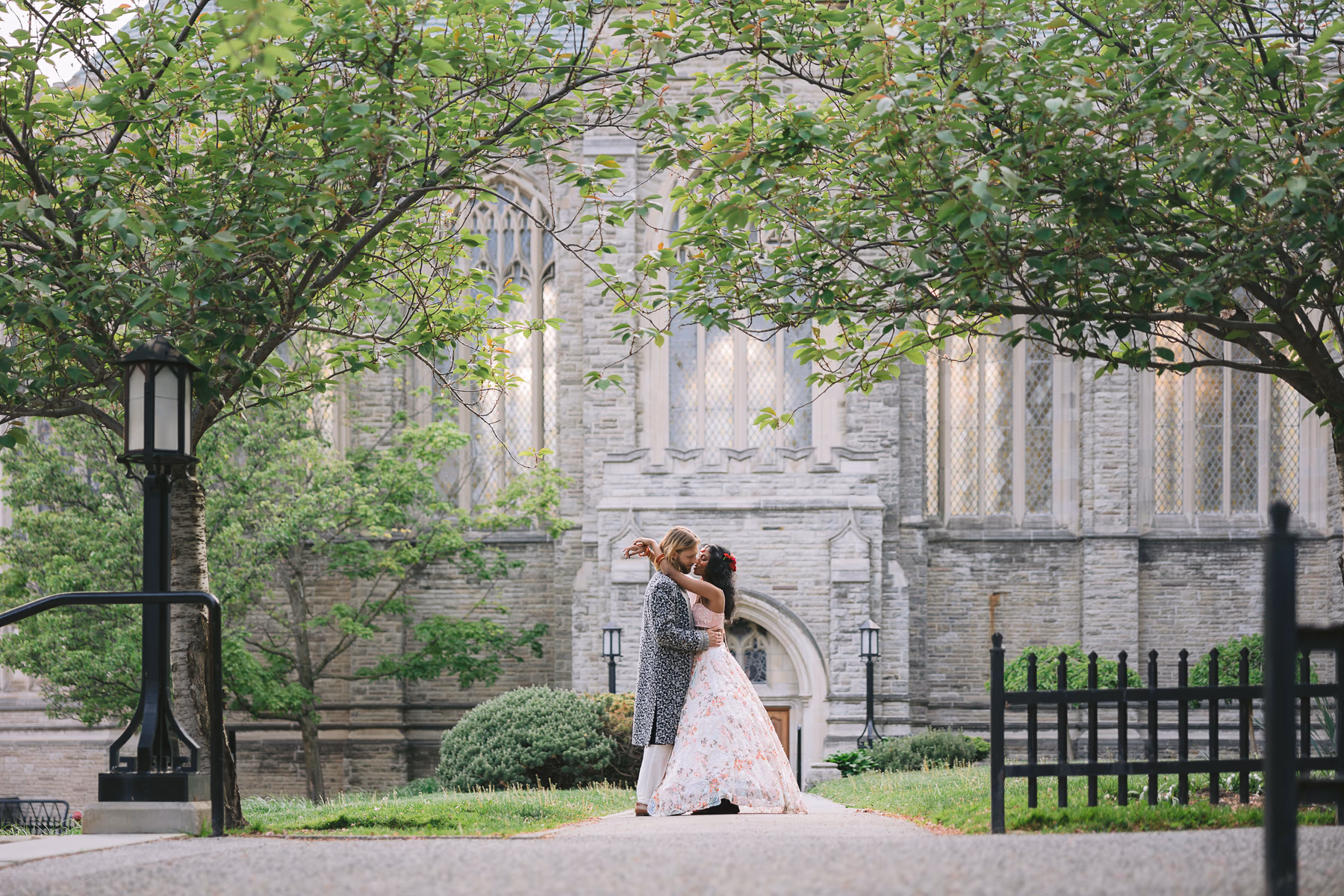 Trinity College engagement photo