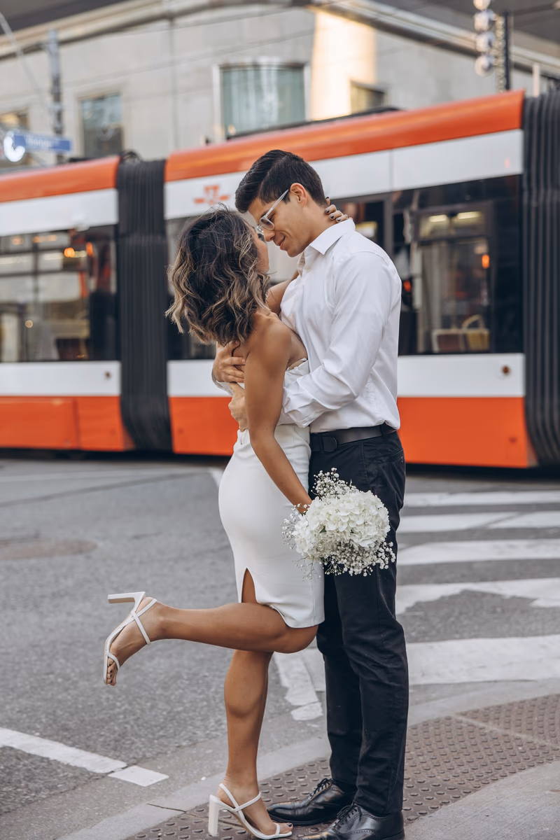 Yonge-Dundas Square Engagement Photo